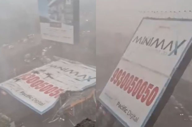 Mumbayda fırtına: Onlarla insan aşan reklam lövhəsinin altında qaldı - VİDEO